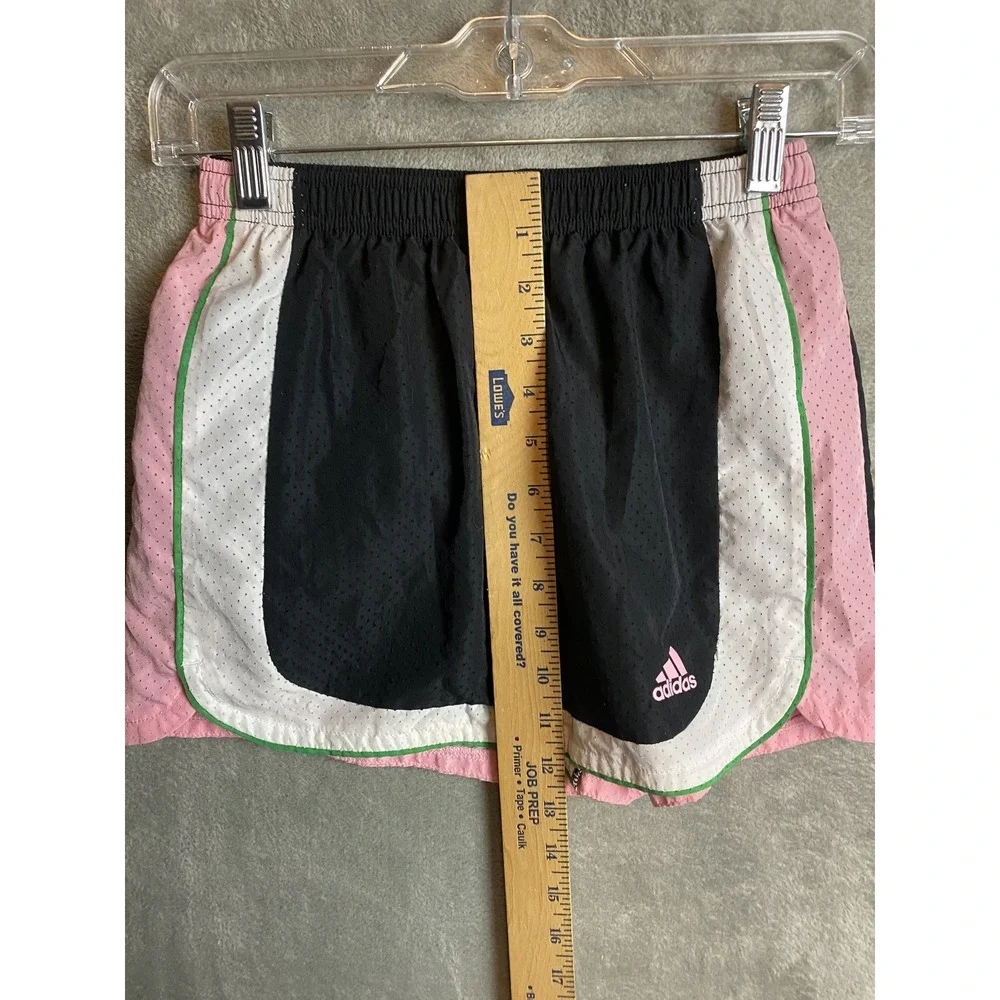 Adidas Girls L Skort Black Pink Green Trim Polyester